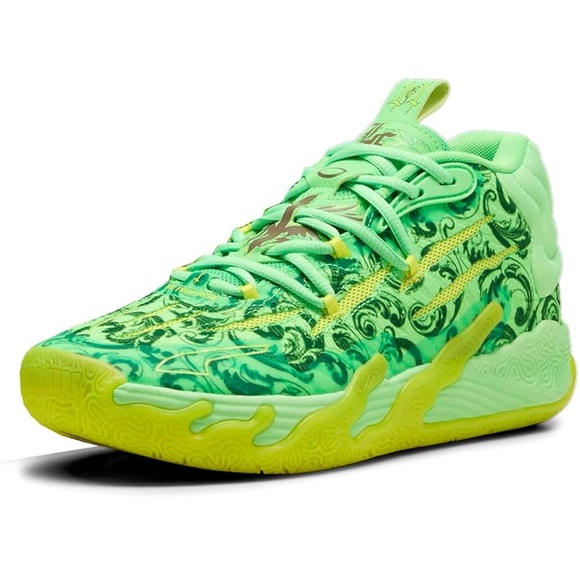 Puma MB.03 La France Neon Green Athletic Basketball Shoes Sneakers Size 8 - Picture 1 of 11